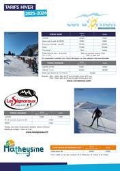 Tarifs stations 2026 AGS-ORNON-SIGNARAUX