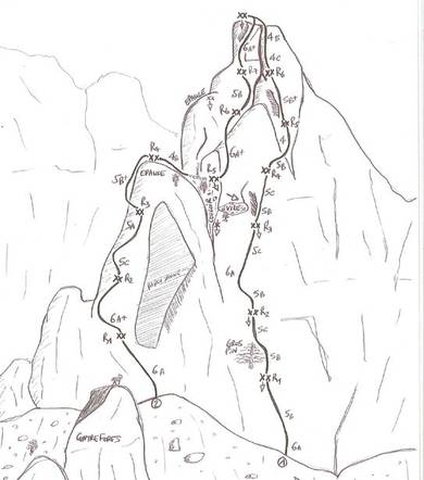 Grande voie d'escalade Mille millions de mille Tabor