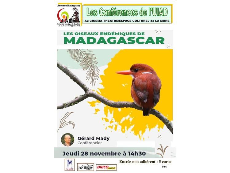 Photo 1 Conférence de l'UIAD Matheysine " Les oiseaux de Madagascar"