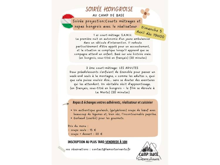 Photo 1 Soirée Hongroise : Court-métrage et Gastronomie au Camp de Base