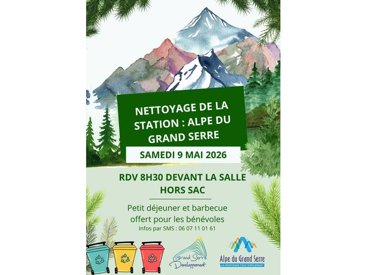 Photo 1 Nettoyage de la station de l'Alpe du Grand Serre