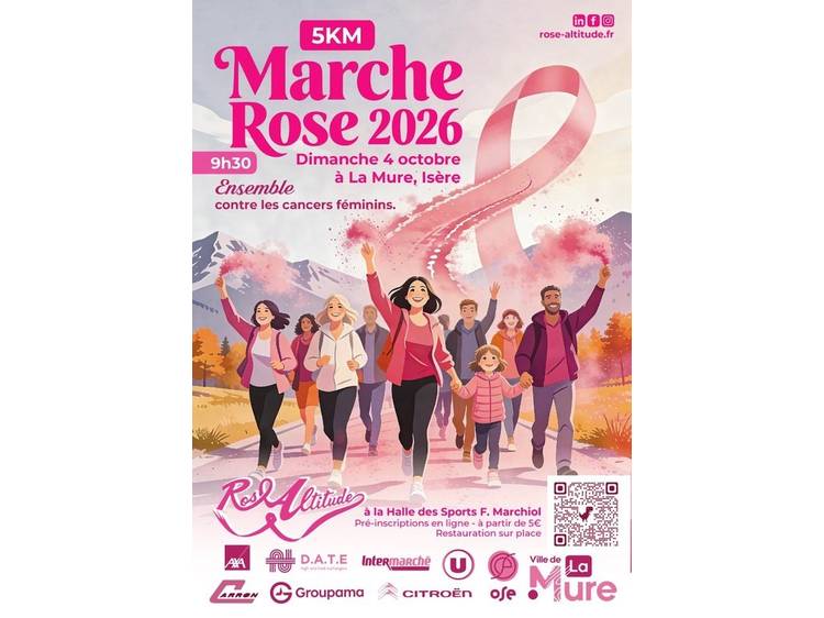 Photo 1 Marche rose colorée contre le cancer du sein
