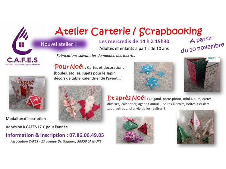 Photo 1 Atelier Carterie / Scrapbooking au C.A.F.E.S de La Mure
